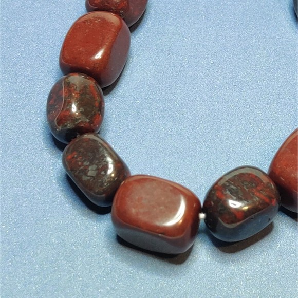 Brecciated Jasper stretch bracelet 12-15mm tumbled stones with felt pouch-NB27 - Picture 6 of 7